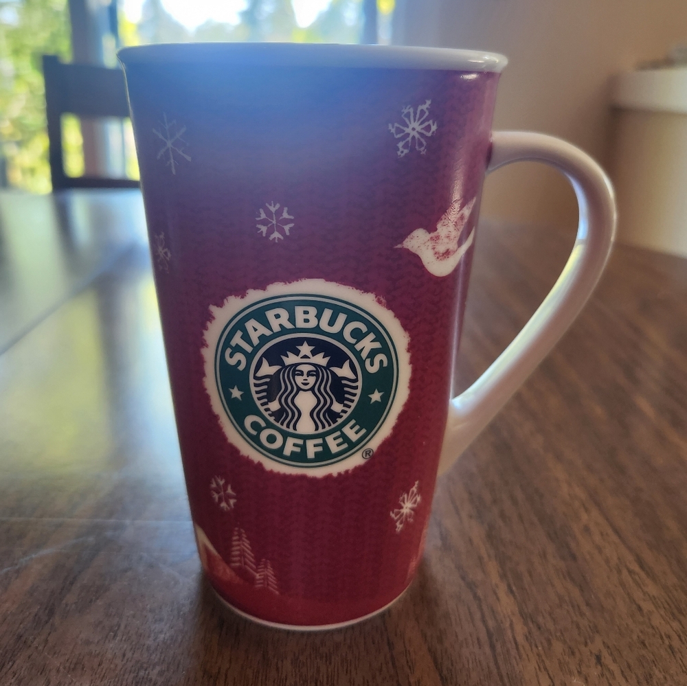 Starbucks Christmas 2008 Grande Mug  16oz Ceramic Holiday Tree & Doves
